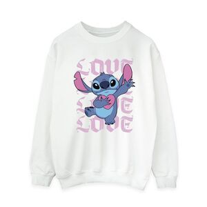 Lilo & Stitch Womens/Ladies Valentine Love Stitch Sweatshirt / White